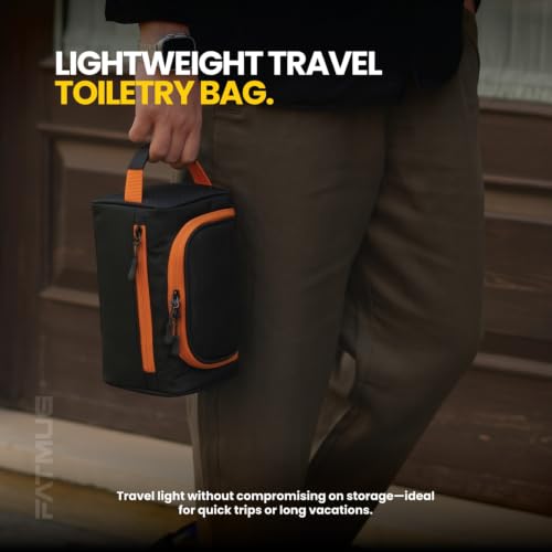 Image of FATMUG Travel Hanging Toiletry Bag for Men and Women Spacious Cosmetic Grooming Organiser Kit, Black
