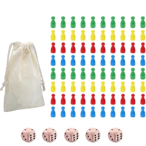 Lot de 86 Pions en Bois pour Jeux de Société, Figurines de Jeu Colorées, Pions pour Jeux De Société 4 Couleurs Cônes en Bois Pions de Jeu en Bois...