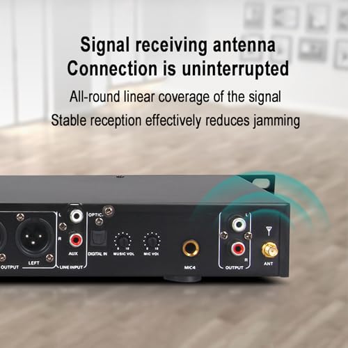 Ecualizador de audio, ecualizador gráfico estéreo, combinación de efecto de reverberación analógica, interfaz óptica digital de audio por fibra óptica, aplicable a varios equipos de audio para amplificador de escenario miniatura 5