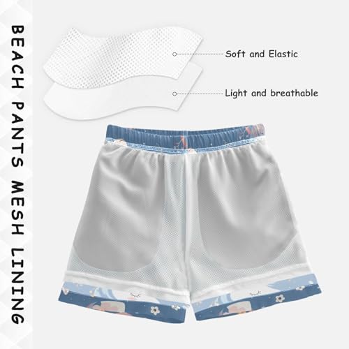 Cute Unicorn Head A Boys Swim Trunks Toddler Shorts Swimwear Boardshorts4