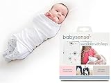 Cuddlegrow Swaddle Blanket/Award-Winning Baby Wrap with Legs | Home, Car, Travel, Stroller | Stretchy & Safe 100% Premium Breathable Cotton for Sleep,Temperature, Feeding, Calming (Pink)