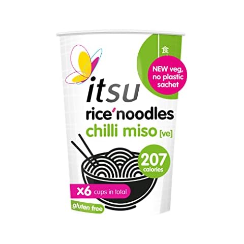 itsu Instant Rice Noodles Multipack Cup | Gluten-Free | Vegan |Chilli Miso Flavour (Pack of 6) Cover