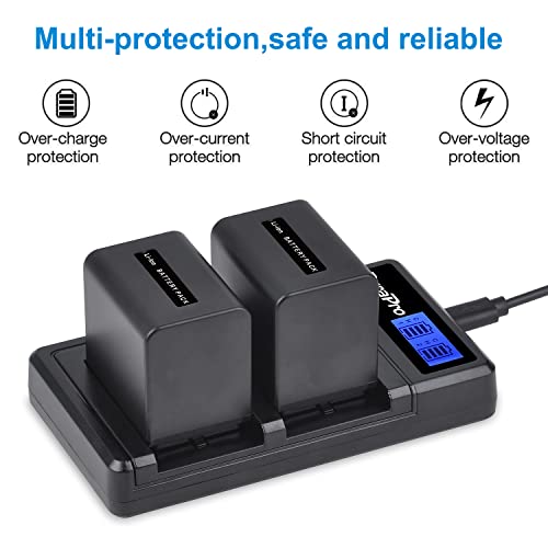 DuraPro 2Pcs 2500mAh NP-FV70 NP FV70 Akku + LCD USB Ladegerät für Sony NP-FV50 FV30, FV100; V-Serie, Handycam HDR-CX230 HDR-CX150E HDR-CX170 CX300 Z1-Camcorder - Image 5