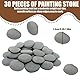 YEWCEP 30 Stücke Steine Zum Bemalen, Flache Steine Zum Bemalen, 1-3 cm Schwarze Kieselsteine, Ideal Für DIY Crafts, Aquarium Landschaftsbau Und Familienaktivitäten