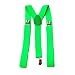 Mens / Womens One Size Suspenders Adjustable - (Various Neon Colors) Neon Green