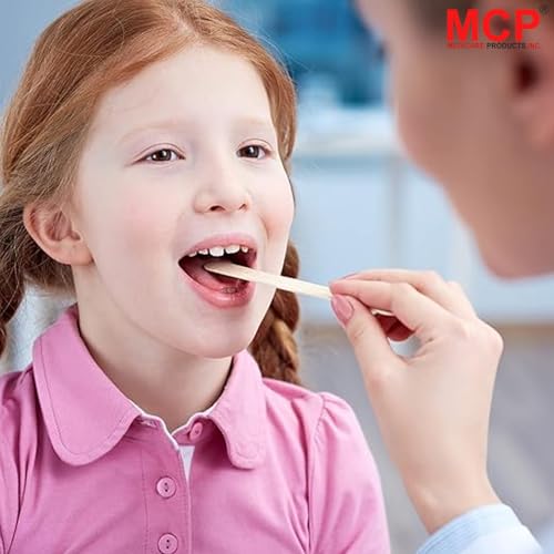 Image of MCP Healthcare Sterile Disposable Wood Tongue Depressors | 100-Count Hygienic Pack | Ideal for Dental Clinics, Skin Care Waxing, Hair Removal, & Toiletry Kits | Versatile, High-Quality Wooden Spatulas