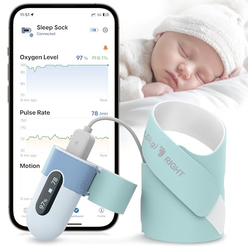 Image of Baby Sleep Sock Monitor, Track Baby’s Movement, Baby Foot Monitor with Bluetooth and APP, Smart Baby Monitor for 0-36 Months