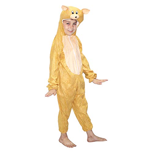 Image of Kaku Fancy Dresses Polyester Mouse Cartoon Costume -Brown, 5-6 Years, For Boys & Girls