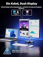 JSAUX FlipGo 16" Touchscreen Dual Laptop Screen Extender, 2.5K Triple Monitor Display Erweiterung, Laptop Touch Bildschirm Erweiterung für Windows, EIN-Kabel-Verbindung/Magnetisches Design/Hub Inside – Ansicht 4