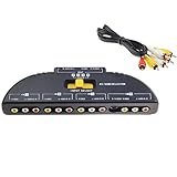 JUYO VONSAN RCA Splitter 4 Way RCA Switch Selector Box with RCA Cable for VCD/DVD/Video Camera/Recorder/Video Game