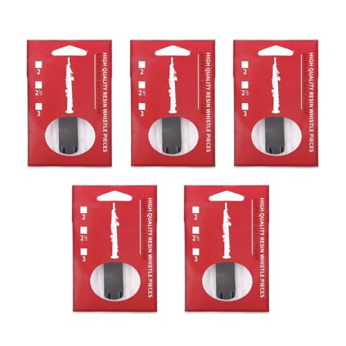 ソプラノサックスリード 強度 2.5 Bb 樹脂製 ソプラノサックスリード 日常練習用 ステージコンサート プロのミュージシャン 初心者向け 5個パック (黒)