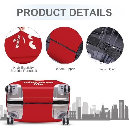 ANNA QUEEN Funny Luggage Cover, Don't Touch Me Red Face Design, Stretchable, Washable Travel Protector for 28-30 Inch Luggage4