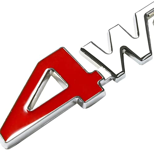 Image of 1x Metal 4WD Emblem Letter Fender Trunk Badge Sticker 3D Decal Nameplate for AWD Off Road SUV Auto Cars Trucks (Chrome)
