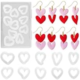 Mini cortadores de arcilla polimérica de corazón para el día de San Valentín, kit de fabricación de aretes de cerámica suave, moldes de arcilla polimérica para hacer joyas, collares, aretes