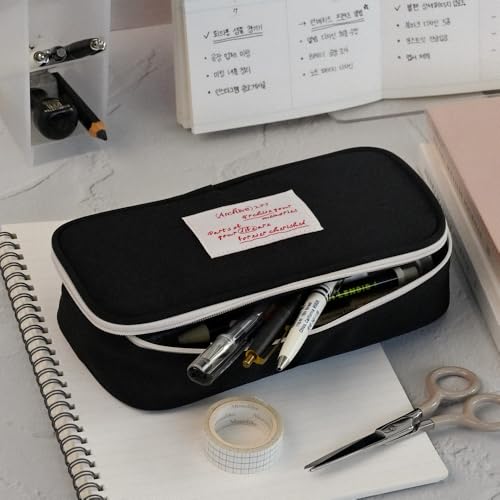 Image of Monolike Archive247 Standard Pencil Case 06. Real Black - Pencil Pouch, Portable Pencil Bag, Pencil Case, Office Pouch case