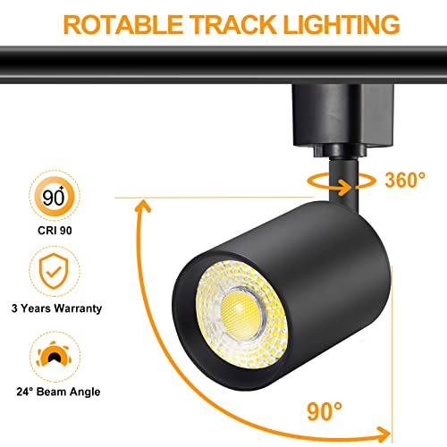 Vanoopee 8-Light Led Track Lighting Kit With 6.6Ft H Type Track Rails, Dimmable Track Light Heads Bright Ceiling Spotlight Fixture For Kitchen Accent Art, 3000K Warm White, No Flicker 10W 800Lm Black #TOP4
