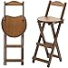 POIU Pliable Tabouret de Bar en Bois, Chaise de Bar avec Dossier et Repose-Pieds, Pliant Chaise Haute for Comptoir Cuisine Salle À Manger, Lot de 1 (Color : B, Size : 28x34x84.5cm(11x13x33inch))