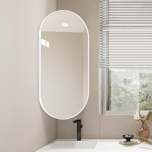 Miroir d'angle pivotant blanc 40x90 cm orientable vertical et horizontal