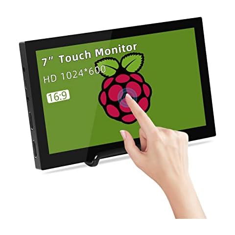 Kenowa 7 Inch Small Touchscreen Monitor, HD 1024 x 600 Portable USB-C Monitor Raspberry pi Touch Screen with HDMI Port for Computer Laptop Raspberry pi 4B 3B+ 2 Model B, with Metal Bracket Cover