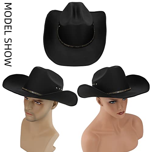 Pro Celia Felt Women Cowgirl Men Western Cowboy Hat (Black Knit) #TOP3
