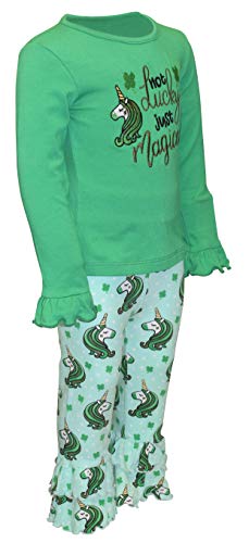 Image of Unique Baby 2 Piece Girls Double Ruffle Leggings and Long Sleeve Shirt Clothes Set Kid and Toddler Girl Outfit