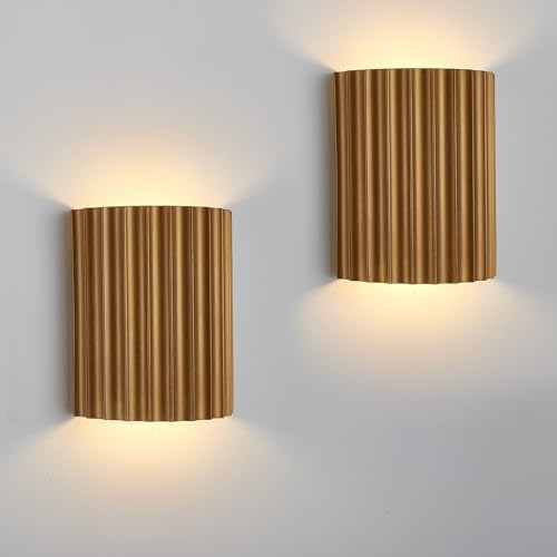 NUSRAN Gold Gypsum Modern LED Wall Sconces Wall Lighting Set