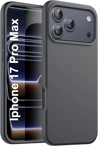 Image of Silicone Case for iPhone 17 Pro Max 6.9-Inch, Silky-Soft Touch Full-Body Protective Phone Case, Shockproof Back Cover for iPhone 17 Pro Max (Gray)