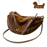 Genérico Bolso bandolera de ante bolso de mensajero de mujer,Bolso de mano para mujer,de ante cruzad, gamuza sintética bolsa tote (Coffee)
