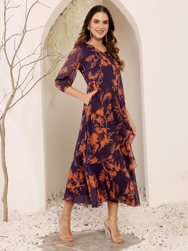Image of Miss Chase Women's Round Neck Cap Sleeves Lace Knee -Long Skater Dress