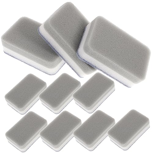 ERINGOGO 10Pcs Double Sided Kitchen Scrub Sponge Durable Tableware Cleaning Pad for Dishes Pots and Sinks Grey Scouring Pads for Cleaning