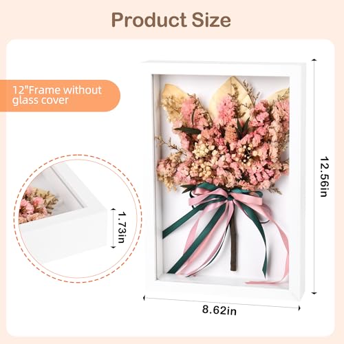 Ramo de Flores Secas en Marco de 12" para Decoración miniatura 6