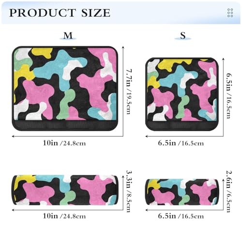 Image of 2 Pack Seatbelt Covers Seat Belt Cover Pad for Adults Boys Girls Car Seat Strap Covers Pads Cushion Universal Shoulder Strap Pad Protector for Backpack Camera Bag 6.5 Inch Colorful Cow Print Black