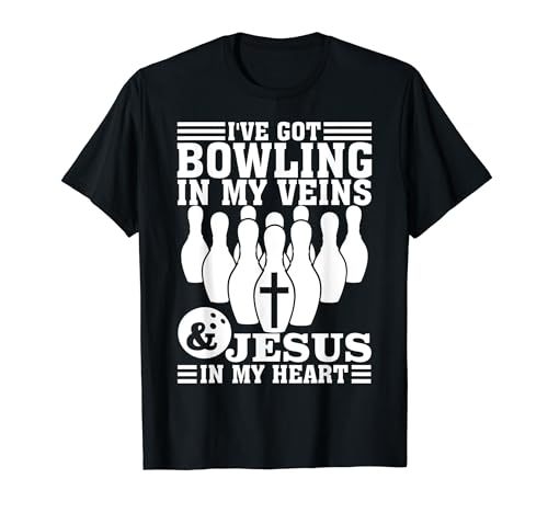 Funny Bowling Gift For Men Women Cute Bowler And Jesus Love T-Shirt