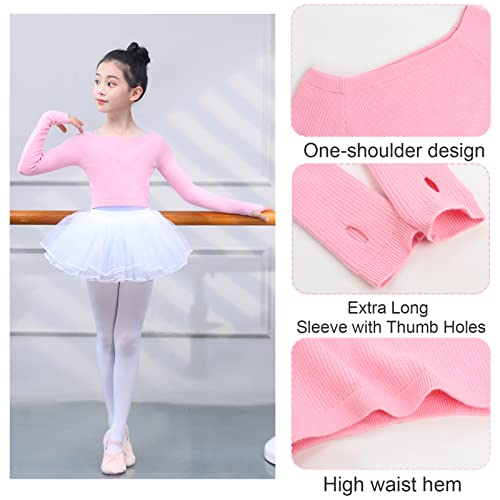 Seaur Ballet Crop Top Long Sleeve Girls Cropped Dance Sweater Dance Pullover Top For Girls Ballerina Wrap Top Sweater Ballet Knit Tops L #TOP5