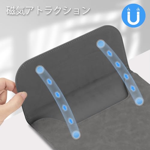 Allinside13インチ スリーブケース ノートパソコンケース MacBook Air 13 2018-2024 (A2337 M1 A1932 A2179)/ MacBook Pro 13 2016-2024 (A2338 M1 A2251 A2289 A2159 A1989 A1706 A1708) 合成革 薄型 PCインナーバッグ グレー