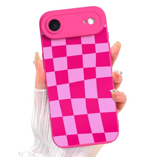 Image of ZIYE for iPhone Air Case Hot Pink Grids Plaid Checkerboard Pattern