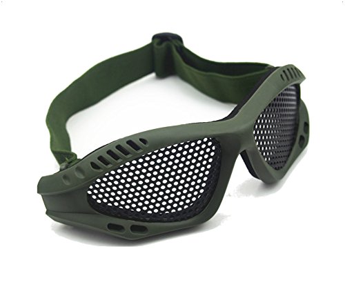 ASX Design Shooting Tactical Airsoft Goggles No Fog Mesh Glasses Protect Eyes - Dark Green Color