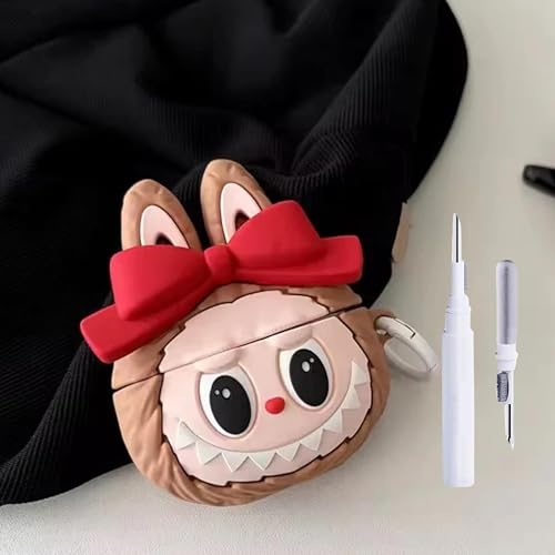 Image of YODI Case Cover for Airpods Pro|Pro 2|Airpods Pro 3|Airpods 4 Pouch, Silicone Cases with Cleaner Kit 360 Drop Protection,Shock-Resistant (REDBOW Brown Dall, Airpods 4)