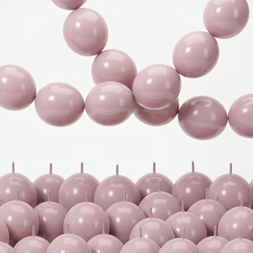 Image of Dusty Pink Quick Link Balloons, 60PCS 10 Inch Blush Pink Linking Balloons for Making Balloon Wall Heart Arch Tails Balloon for Girls Wedding Birthday Bride Baby Shower Engagement Party Decorations