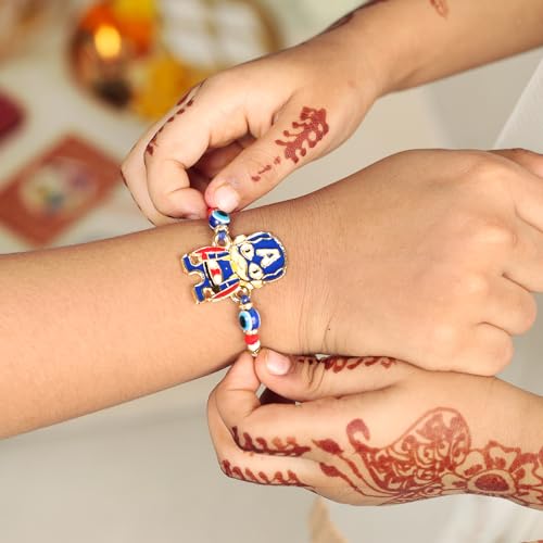 Set of 3 Three Assorted Design Rakhi for Brother Raksha Bandhan Fancy Rakhi for Bhaiya/Bhabhi/Siblings Rakshabandhan Special Rakhi for Love One4