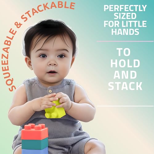Image of Big Mega Sized Super Soft Building Blocks, Easy-to-Hold for Babies & Toddlers, BPA-Free, Multi-Colored Toys Building and Construction Block Set for Children Boys and Girls (48 pcs)