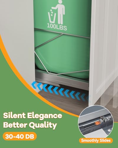 Image of Cabinet Trash Can Pull-Out Kit, Door or Base Mount, Soft-Close Slides