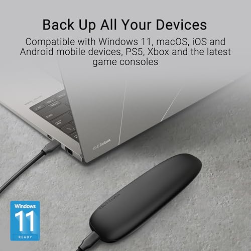 Image of ASUS Cobble Portable M.2 NVMe PCIe SSD Enclosure, USB-C 3.2 Gen 2x1, up to 10 Gbps Transfer speeds, IP55 Water and Dust-Resistance, Thermal pad, Windows 11 and macOS Support