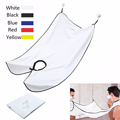 Beard Cape, LuckyFine The Beard Foundry Bib Apron Facial Hair Trimmings Catcher Cape Sink Home Salon/Beard Catcher/Beard Apron/Beard Trimming Cape/Hair Trimming Cape White