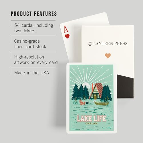 Lantern Press Lake Chelan, Serie Lake Life, 52 naipes de póker miniatura 3