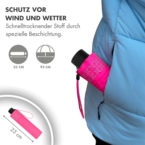 Doppler Regenschirm Safety Reflect in Navy – Mini Taschenschirm mit reflektierenden Elementen
