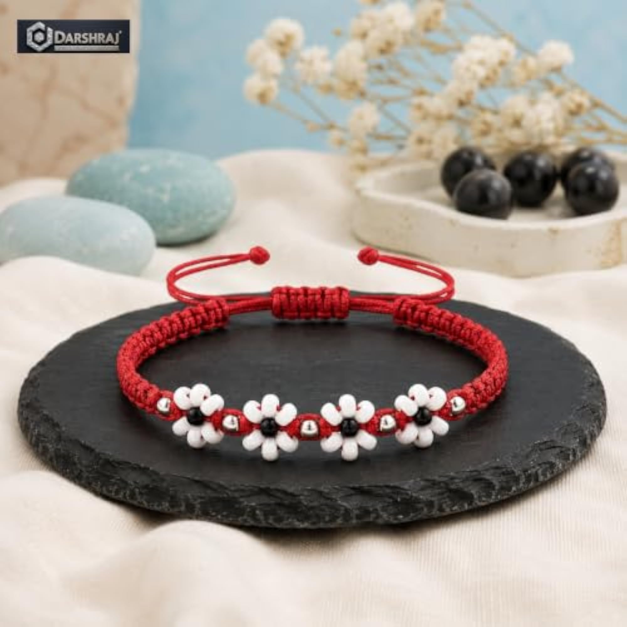Women's 925 Sterling Silver Handmade Red Thread Adjustable Anklet