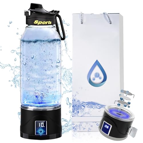 Bekasa Botella de agua de hidrógeno, 1 L, con tecnología SPE y PEM, 10 min, electrólisis 1 L, hidrógeno USB, generador de agua, botella de hidrógeno para viajes, deportes
