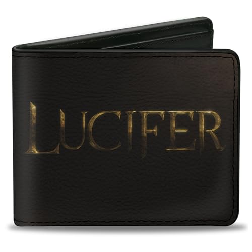 Buckle-Down Lucifer Wallet, Bifold, Lucifer Title Logo Black Gold, Vegan Leather