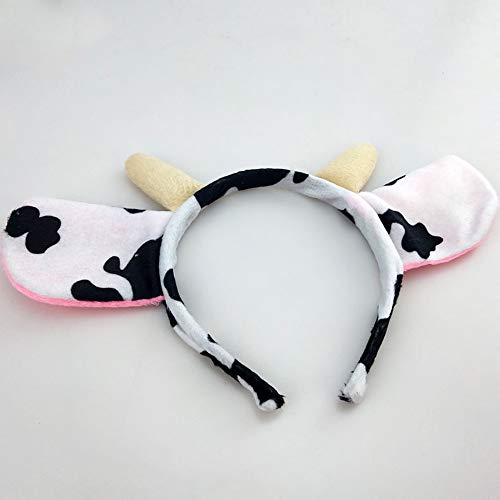 Daljiafa Halloween Dalmatian Cow Headband Spotted Dog Ears Hair Bands Puppy Bow Tie Tail Headpiece Women Hairband Hair Hoops Party Decoration Cosplay Costume Cute Handmade Hair Accessories 2 Set Cow #TOP4